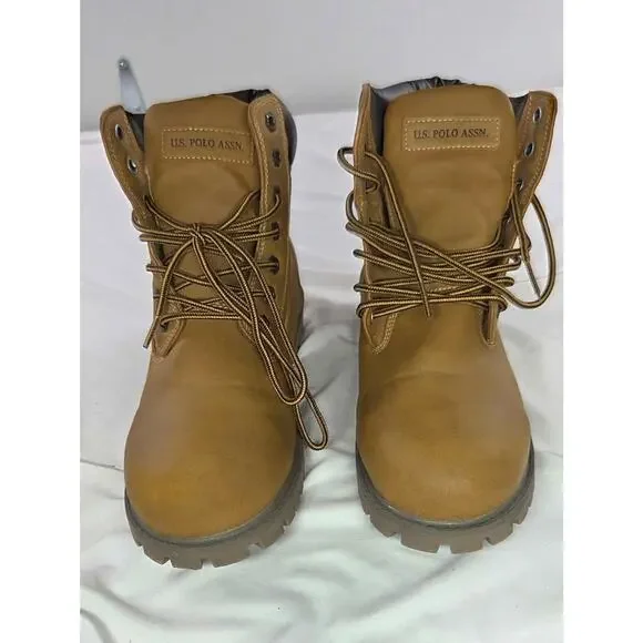 U.S. Polo Assn. Men’s Owen High Boots Size 10M Tan Wheat Lace-Up - Picture 2 of 8